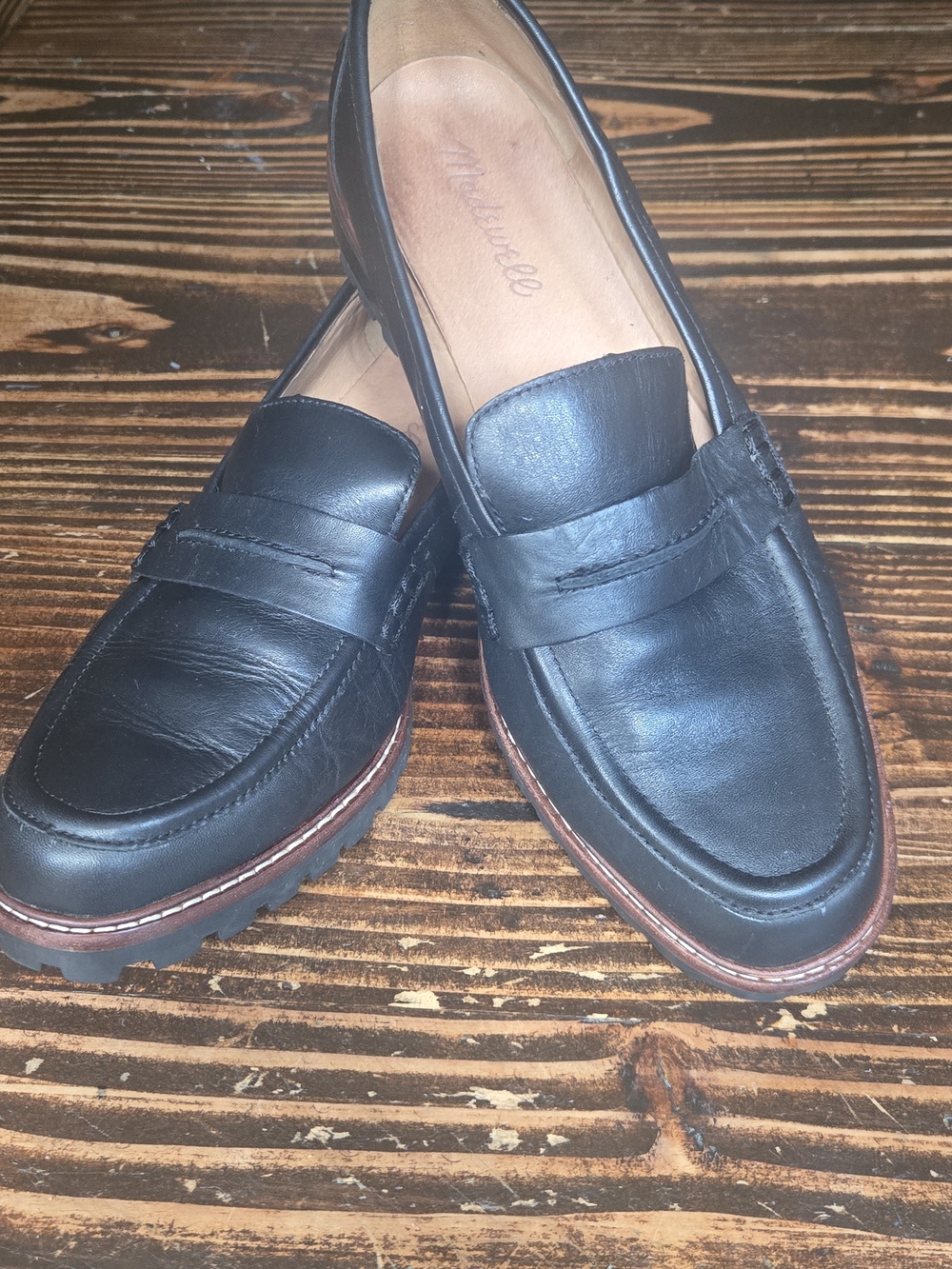 Madewell shoes size 9 classic leather loafers slip on . - Picture 2 of 8